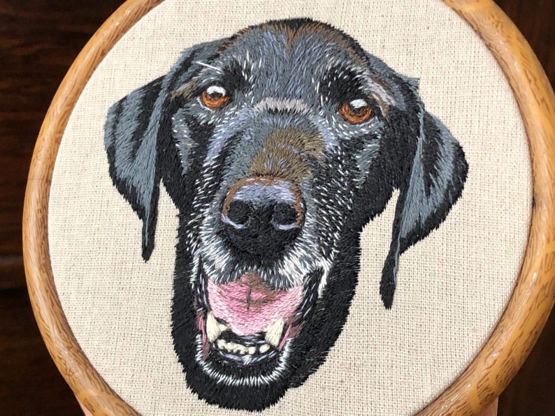 Made to order- Custom Hand embroidered Pet Portrait- Dog/Cat Portrait- gifts for pet lovers- memorabilia for loved pets - Christmas gift bild 5