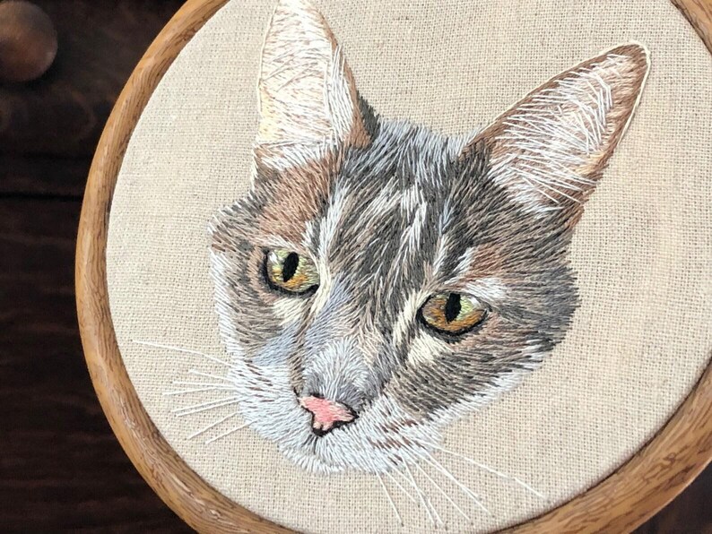 Made to order- Custom Hand embroidered Pet Portrait- Dog/Cat Portrait- gifts for pet lovers- memorabilia for loved pets - Christmas gift bild 11