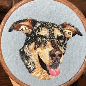 Made to order- Custom Hand embroidered Pet Portrait- Dog/Cat Portrait- gifts for pet lovers- memorabilia for loved pets - Christmas gift bild 1
