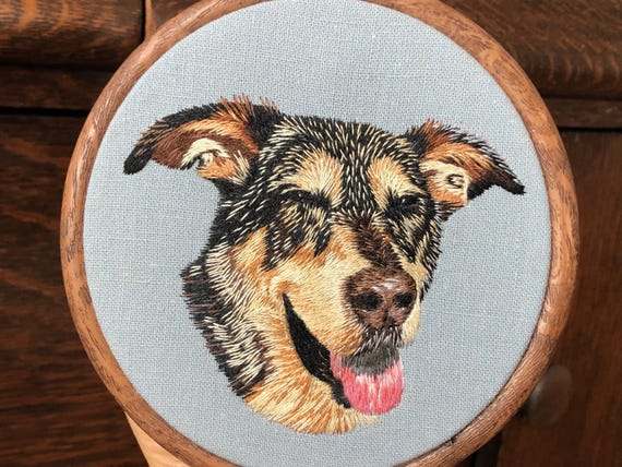 Made to order- Custom Hand embroidered Pet Portrait- Dog/Cat Portrait- gifts for pet lovers- memorabilia for loved pets - Christmas gift