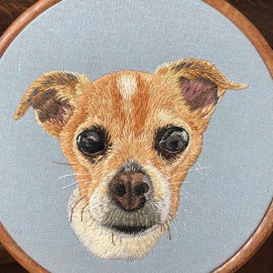 Made to order- Custom Hand embroidered Pet Portrait- Dog/Cat Portrait- gifts for pet lovers- memorabilia for loved pets - Christmas gift bild 8