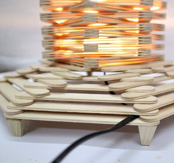 Handmade Popsicle Sticks Lamp for Home 