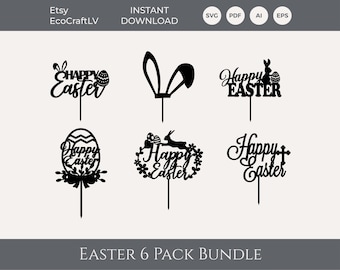 DIGITAL FILE Easter Cake Toppers File SVG Laser Cut