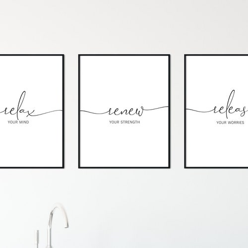 Bathroom Wall Art Set of 3 Bathroom Prints Bath Tub Art Etsy