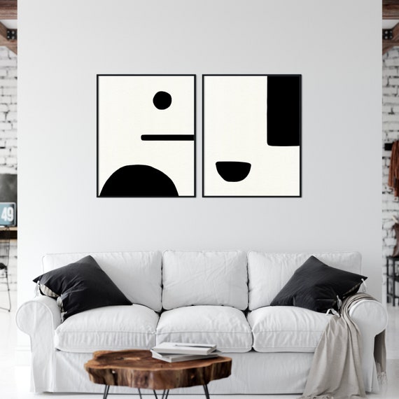 Minimalist Wall Art Abstract Art Print Set of 2 Prints | Etsy