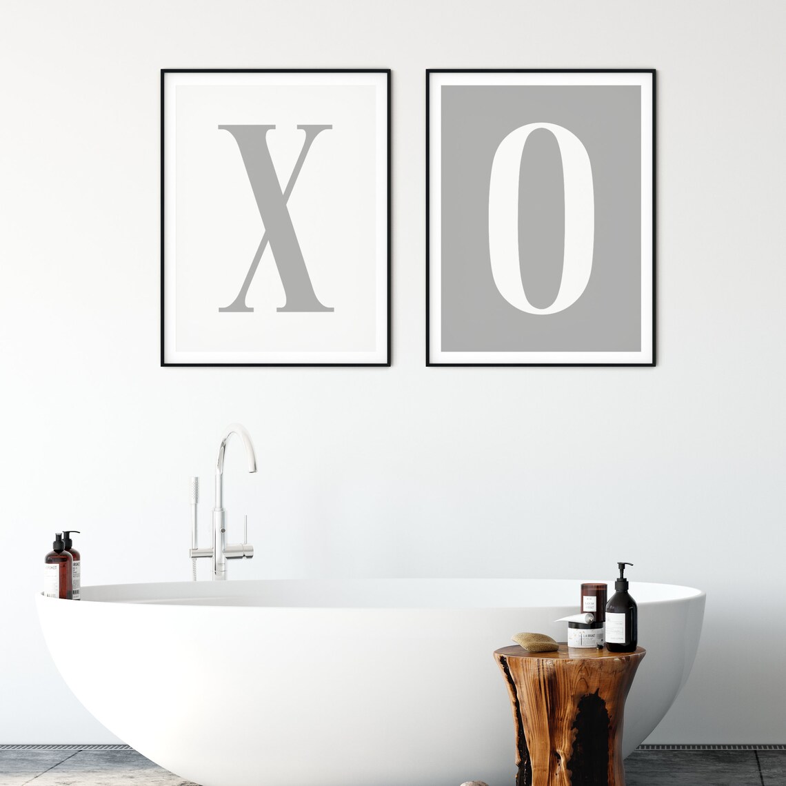 XO Print Bedroom Wall Decor Over the Bed Set of 2 Etsy