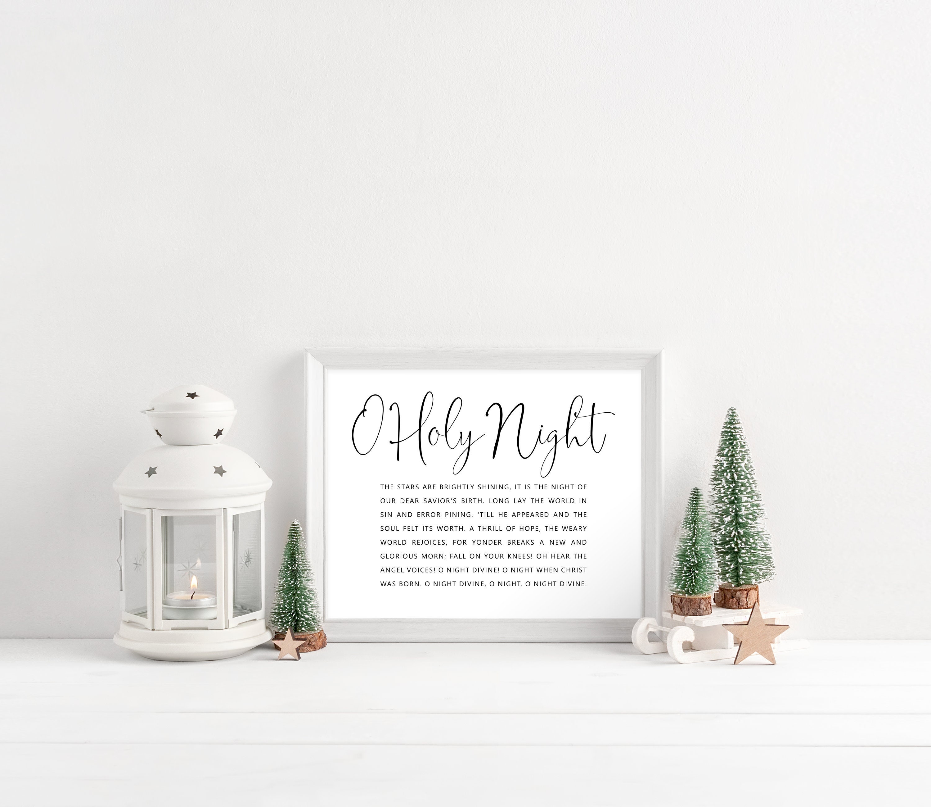 O Holy Night Print, Christmas Printable Wall Art, Oh Holy Night ...