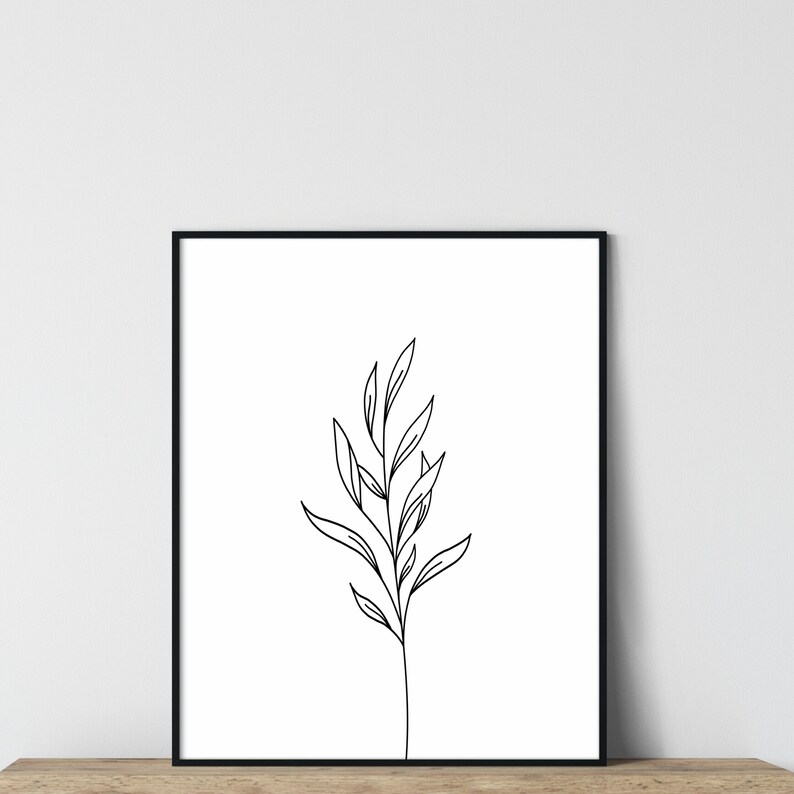 Botanical Print Set of 3 Botanical Line Art Black and White - Etsy