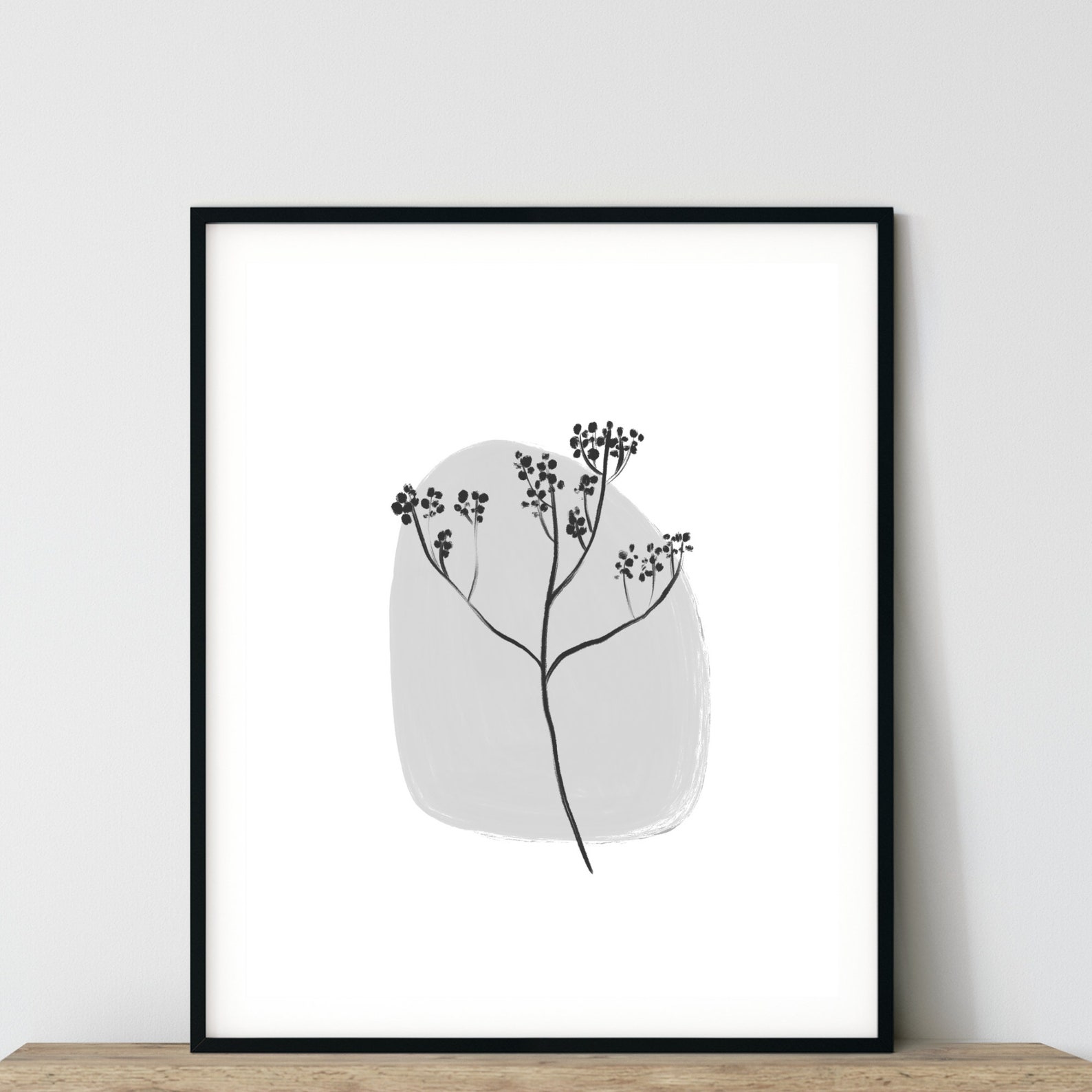 Botanical Print Set of 3 Boho Wall Art Black and White Etsy