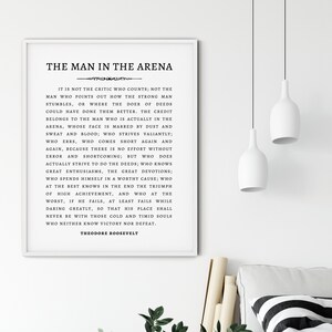 The Man in the Arena Printable Wall Art Theodore Roosevelt - Etsy