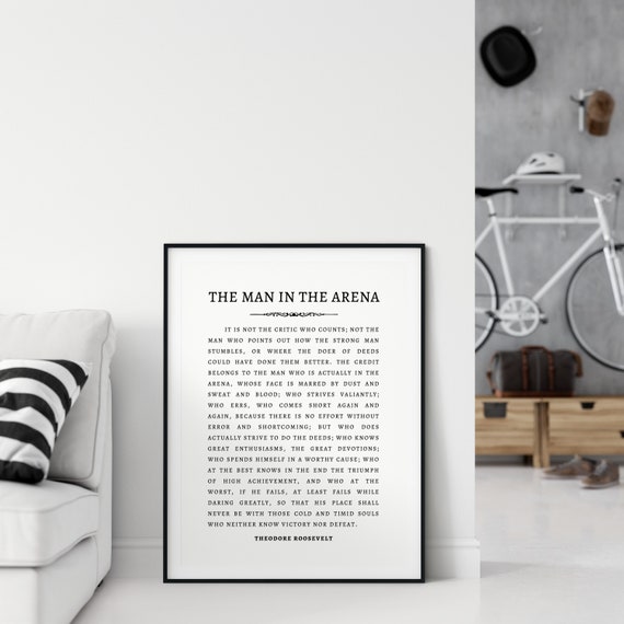 The Man in the Arena Printable Wall Art Theodore Roosevelt | Etsy