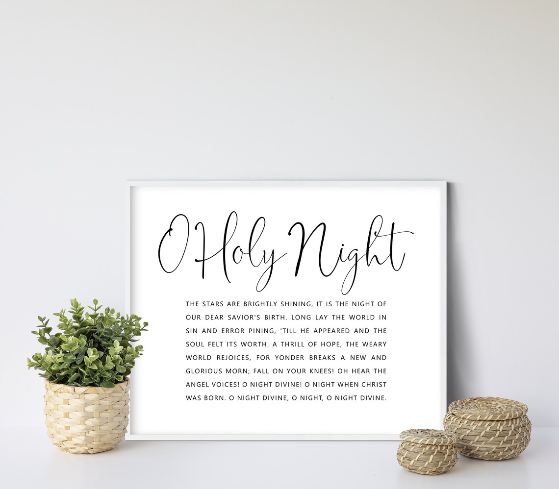 O Holy Night Print Christmas Printable Wall Art Oh Holy - Etsy