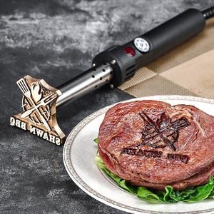 Custom Branding Iron For Burgers/Steaks,Custom Ice Cube Stamp, BBQ brand iron, Electric branding iron ,Gift for dad