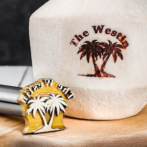 Custom brand,Customizable coconut tree Branding iron,Coconut stamp,Wedding Brand Iron,Custom branding iron.