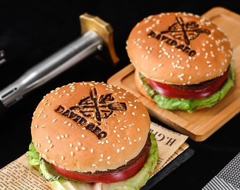 Kundenspezifisches Brandeisen für Burger / Steaks, kundenspezifischer Eiswürfel-Stempel, Grillmarkeneisen, elektrisches Brandeisen, Geschenk für Vater