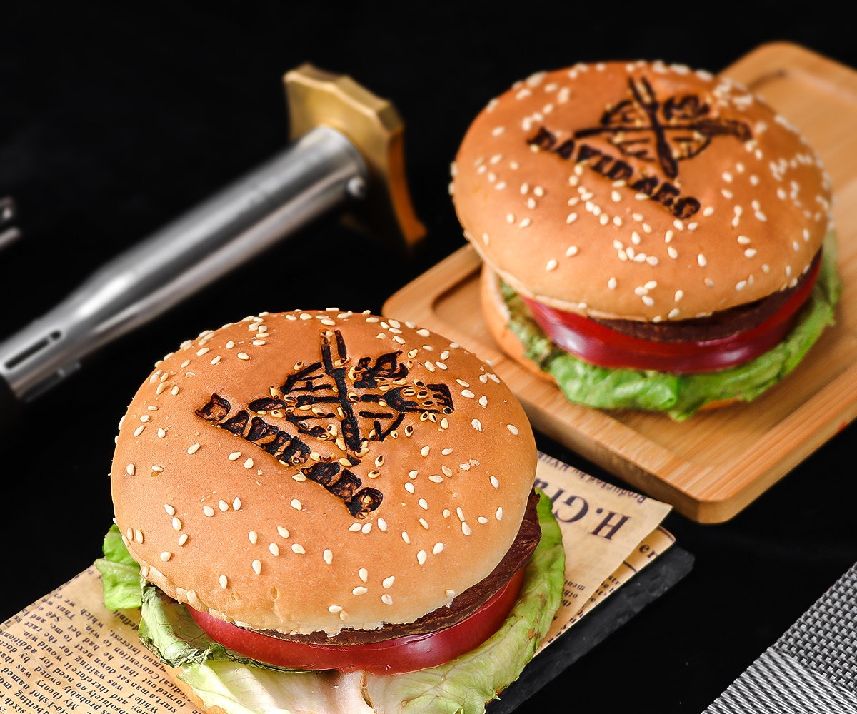 Custom Burger Stamp BBQ Branding Personalised Bread Stamp for