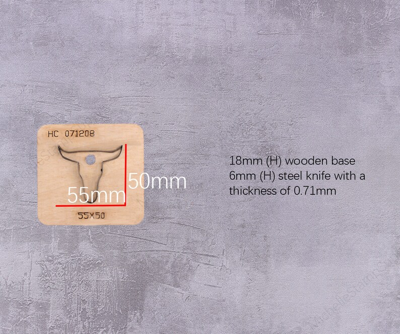Bull Head Leather Cutting Die, Bull Head Earrings Ornament Felt Steel Rule Metal Die Cutter, Leather Crafts Kraft Tool image 9