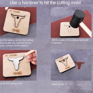 Bull Head Leather Cutting Die, Bull Head Earrings Ornament Felt Steel Rule Metal Die Cutter, Leather Crafts Kraft Tool image 10