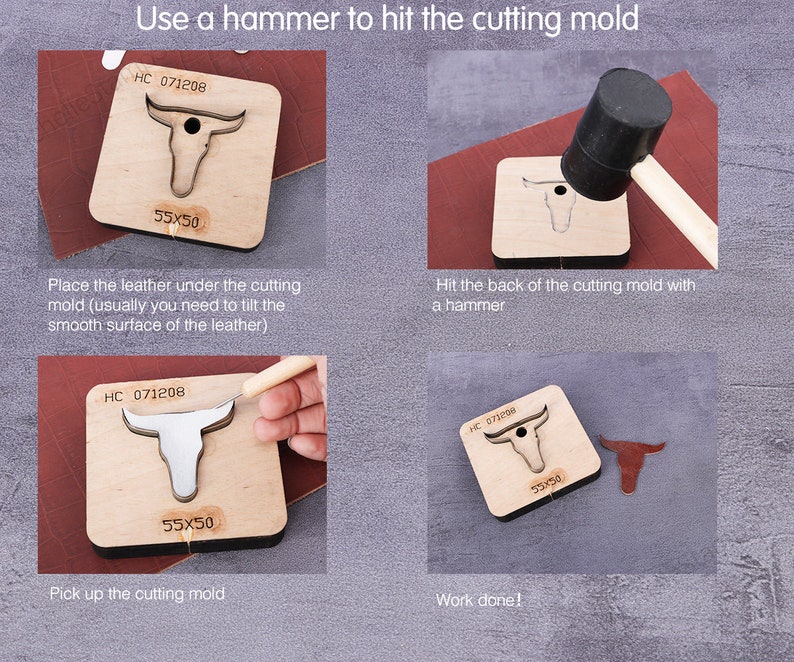 Bull Head Leather Cutting Die, Bull Head Earrings Ornament Felt Steel Rule Metal Die Cutter, Leather Crafts Kraft Tool image 10