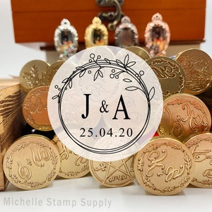 Wedding Invitation Wax Seal Stamp Kit - Custom Sealing Wax Stamp - Personalized Wedding Wax Sealing Kit - Initials Invitation Seal Stamp