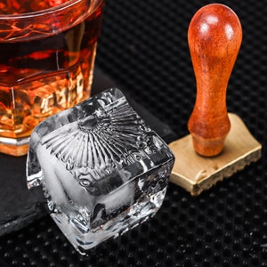 Custom Ice Stamp with Stainless Steel Wooden Handle