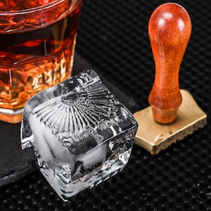 Sello de cubo de hielo personalizado / Sello de hielo personalizado / Sello de latón Hielo / Sello de barra de cilindro / Sello de bebidas frías Brander de hielo / Cubos de hielo con logotipo personalizado