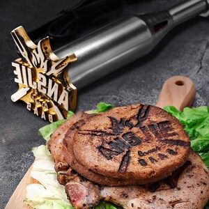 Burger Brand Iron Custom, Branding Iron For Burger, Electric Iron For Burger, Branding Iron For BBQ, Suitable For Restaurant Logo Stamps.