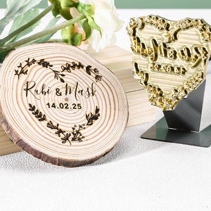 Heart shape + name first letter stamp, wedding custom iron. Wedding iron that can stamp patterns on wood, leather, etc.