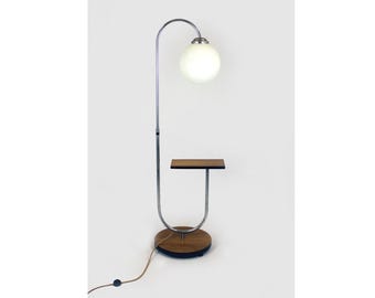 Restored Art Deco Bauhaus Floor Lamp by Jindrich Halabala, 1940s