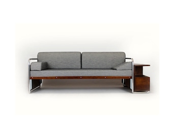 Restored Bauhaus Tubular Steel Sofa by Robert Slezak, 1930s