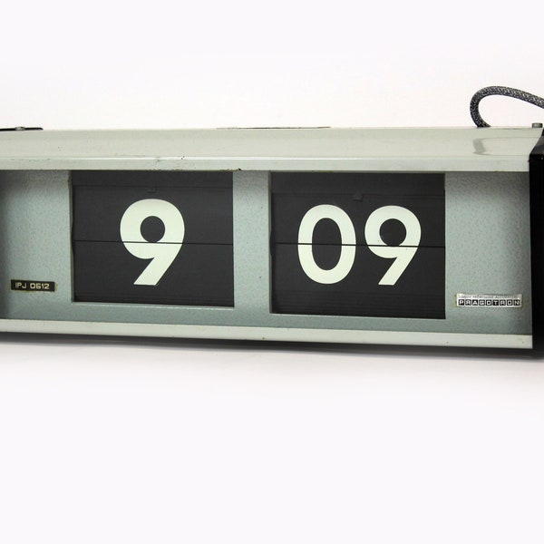 Industrial Flip Wall Clock from Pragotron, 1980s