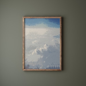 Digital Oil Painting Cloud Landscape Printable | Nature Landscape Print,  Oil Painting Sky Printable Wall Art , Vintage Oil Painting Sky