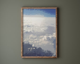 Digital Oil Painting Cloud Landscape Printable | Nature Landscape Print,  Oil Painting Sky Printable Wall Art , Vintage Oil Painting Sky
