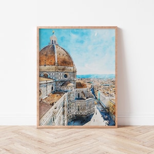 Watercolor Florence Italy Print | Florence Travel Drawing, Digital Download, Italy Painting, Italy Florence Digital Printable Wall Art