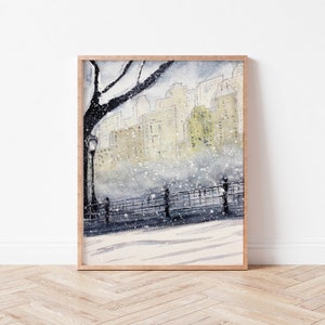 Watercolor New York Central Park Print | New York Travel Drawing, Digital Download, Central Park Painting, NY Digital Art Printable Wall Art