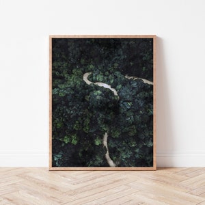 Digitales Aquarell Wald Druckbare | Natur Digitaldruck, Wald Druck, Landschaftskunst, Grüner Druck, Nebel bäume druckbare Wandkunst Dekor