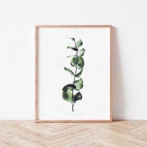 Digital Watercolor Eucalyptus Printable | Botanical Plants Print, Green Art Print, Nature Digital Print, Watercolor Leaves, Digital Wall Art