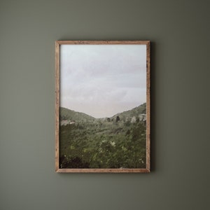 Digital Oil Painting Forest Printable | Nature Vintage Landscape Print, Green Trees, Farmhouse Country Printable Wall Art Decor