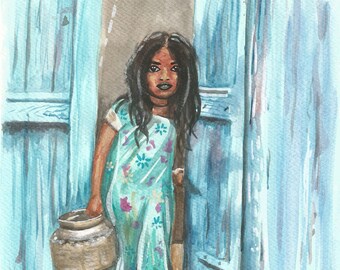 Folklore girl Original painting