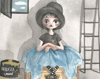 Folklore girl Original painting