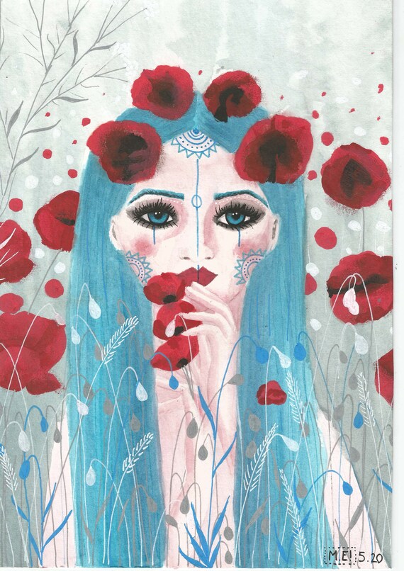 Folklore girl Original painting