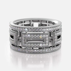 Round Cut Moissanite Eternity Ring, Wedding Band In 10k White / Yellow Gold or Sterling Silver