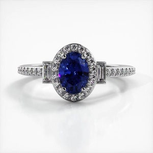 Oval Cut Halo Moissanite Engagement Ring In 10K Solid White/Yellow Gold or Sterling Silver