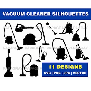 Vacuum Cleaner Silhouette SVG, Vacuum Sweeper SVG, Home Appliance Vector, Vacuum Cleaner Clipart, Cut Files for Cutting Machines, Silhouette