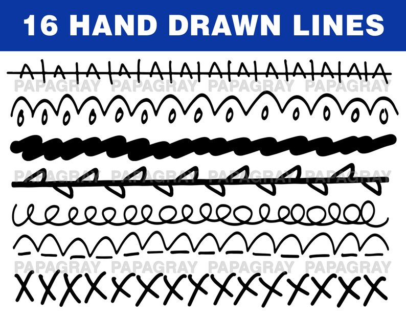 Download Clip Art Line Border Line Clipart Digital Download Line Png Line Svg Hand Drawn Line 16 Designs Hand Drawn Line Elements Pack Line Vector Art Collectibles