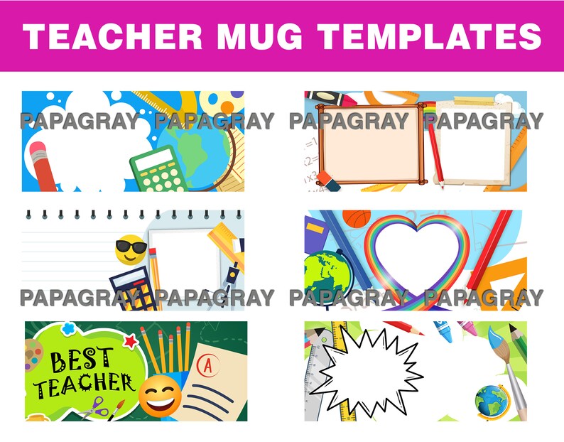 Download 20 Teacher Sublimation TEMPLATES for Mugs Bundle Pack | Etsy