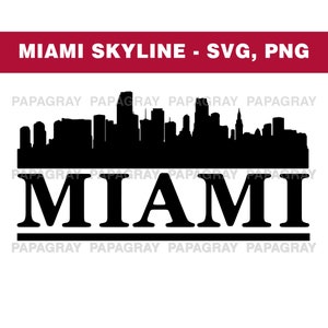 Miami Skyline SVG: Vector Cut File (Digital Download)