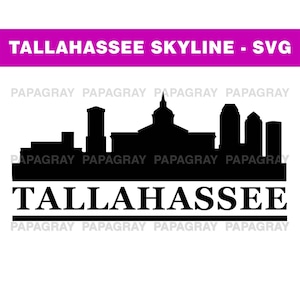 Skyline de Tallahassee SVG | Téléchargement numérique | Tallahassee SVG, Tallahassee Floride PNG, Tallahassee City Vector