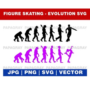 Figure Skating SVG Evolution Graphic | Digital Download | Competitive Skating PNG, Figure Skater Silhouette, Figure Ice Skating Graphic