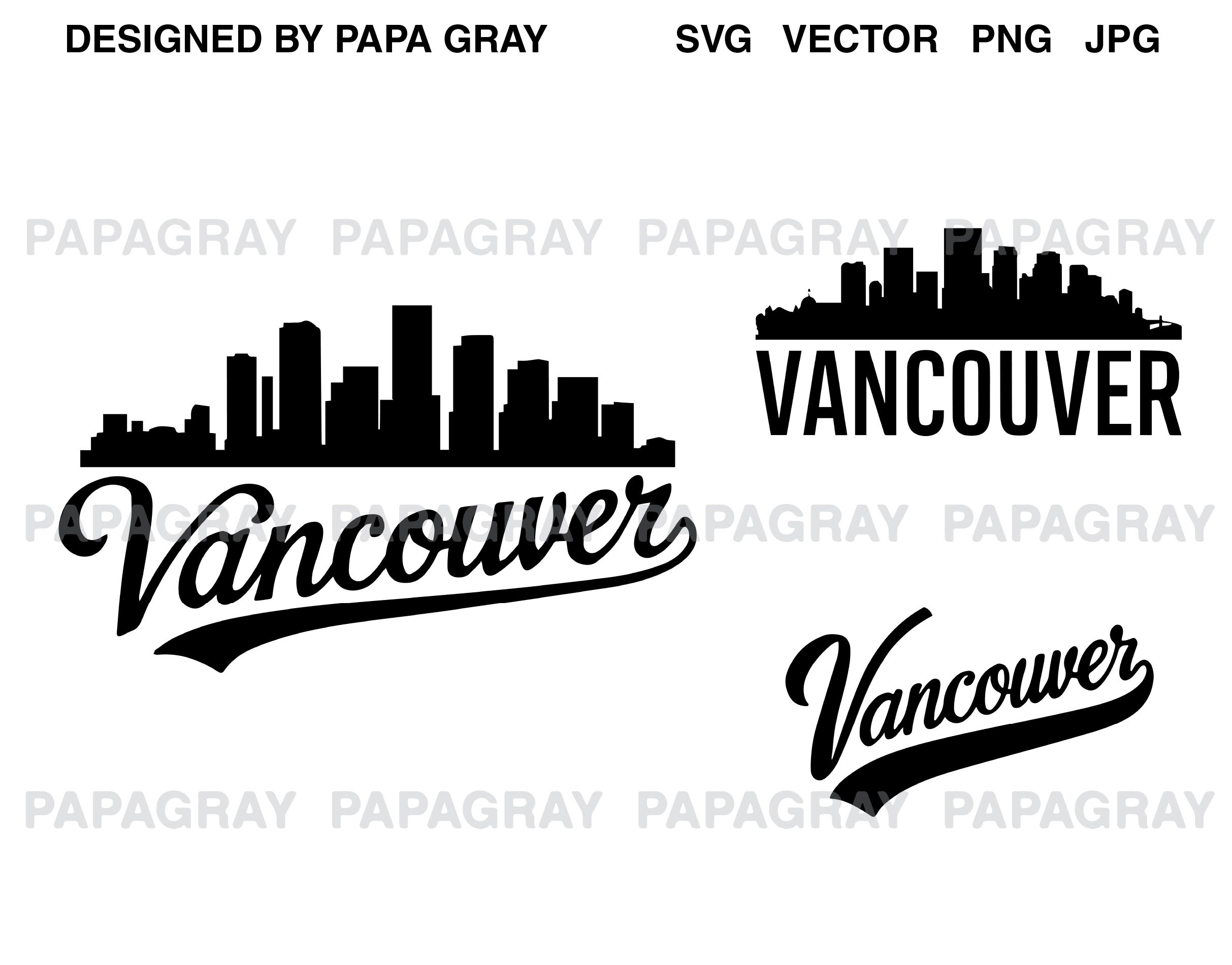 Vancouver Skyline SVG Vector Bundle: City Silhouette (digital Download ...
